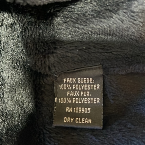 Carina - black on black faux suede with velvet brocade fitted jacket  - M - Picture 8 of 9